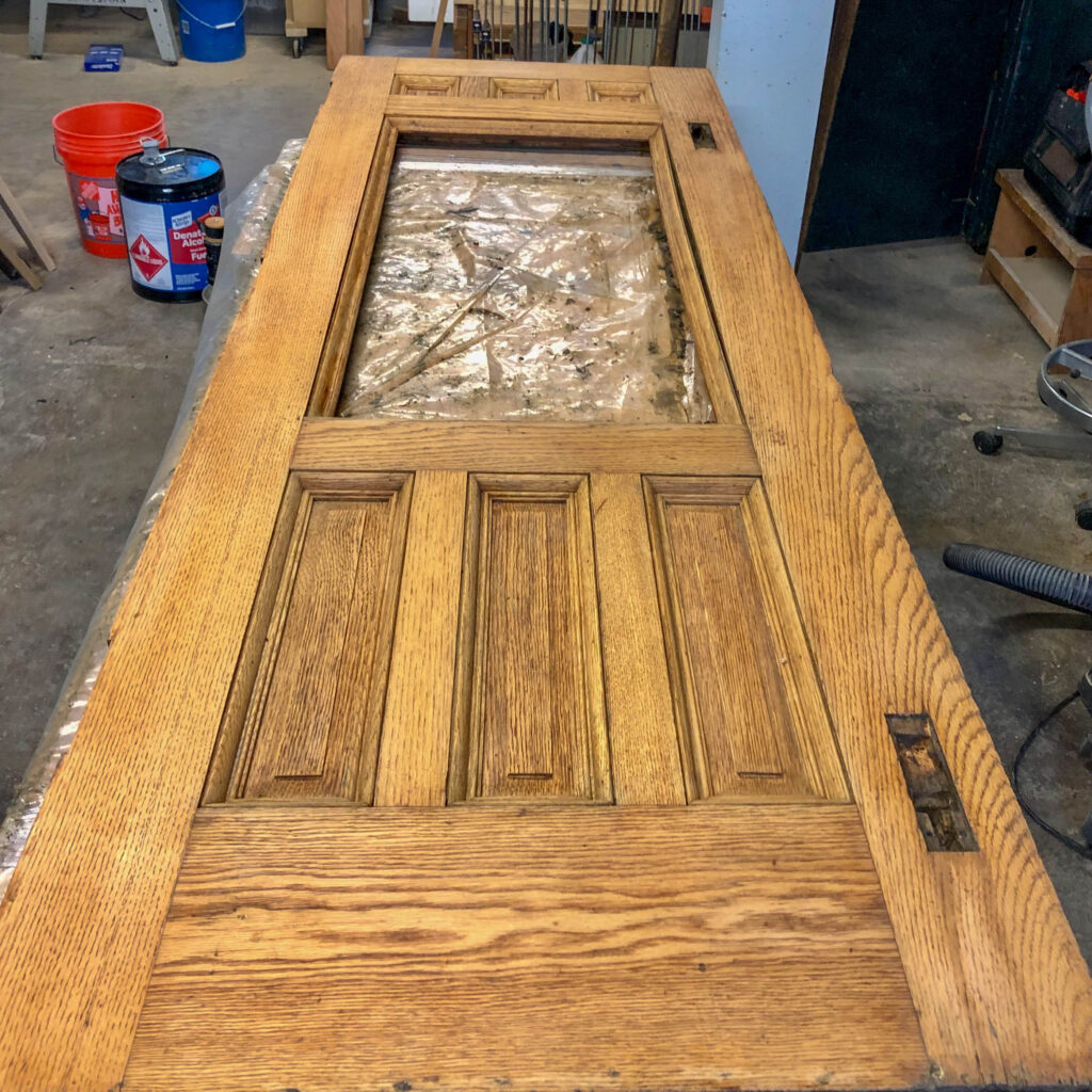 In-process door restoration - interior